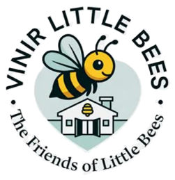 Lógó Vina Little Bees: býfluga yfir húsi
